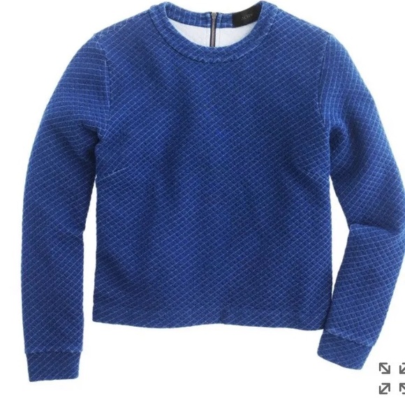 JCREW Quilted Indigo Sweater. Size S. NWOT - Picture 3 of 8